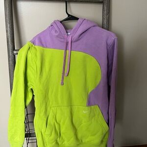 Nike Purple and Neon Green Hoodie